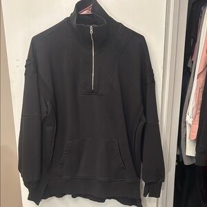 Women’s Black Half-Zip Sweater